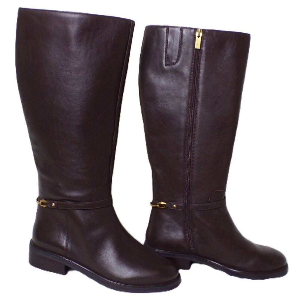 🆕 VINCE CAMUTO Adria 2 Tall Knee High Riding Boot 9 Wide Calf Brown - Picture 8 of 16